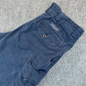 Polo Ralph Lauren Mens 34 Navy Blue Cotton Twill Utility 9" Cargo Shorts Casual